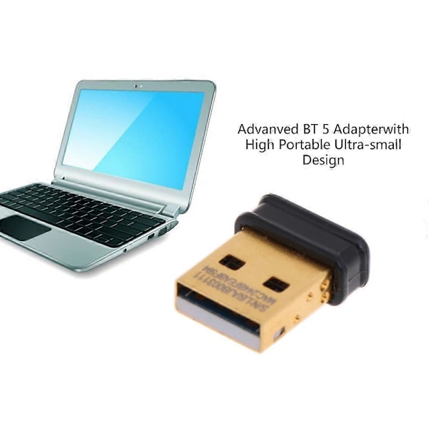 BT500 USB-adapter Bluetooth-kompatibel 5.0 för PC-dator, bärbar dator och surfplattor