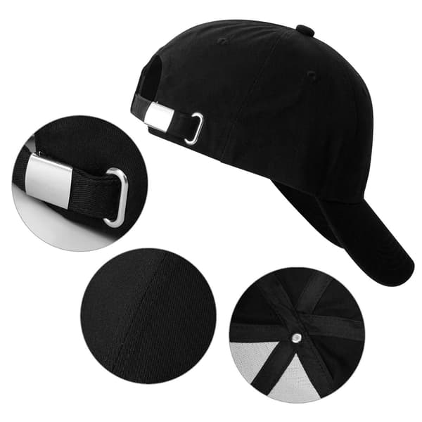 Bomulds baseballkasket justerbar unisex sort