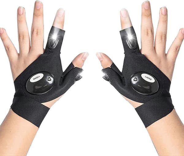 Vanntette LED-hansker for menn med håndfrie lys - 4 par