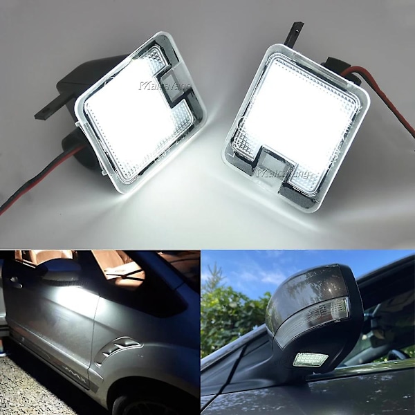 2x CANBUS LED Under Mirror Puddle Light For Ford Focus MK3 MK2 Mondeo MKIV MKV Kuga C-Max Escape S-Max Under Mirror Welcome Lamp