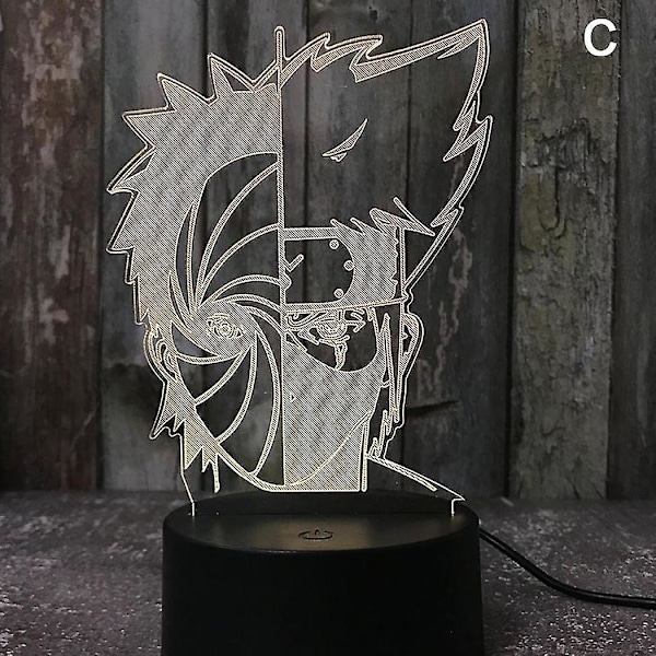 3D Nattlampor Naruto Team Uzumaki Naruto Sasuke Sakura Figur Led Nattlampa G
