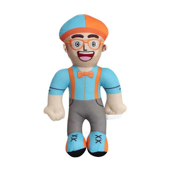 Amerikansk Engelska Upplysningsprogram för Barn Blippi Plyschdocka Imitation Humanoid Plyschdocka (8-tums Skägg - Ljusblå) NR.0203