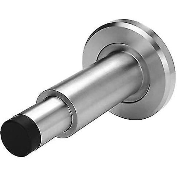 Adjustable Solid 304 Stainless Steel Extra-thick Cast Rubber Heavy-duty Door Stopper Wall-mounted Built-in Door Stopper Door (silver) (1pcs)