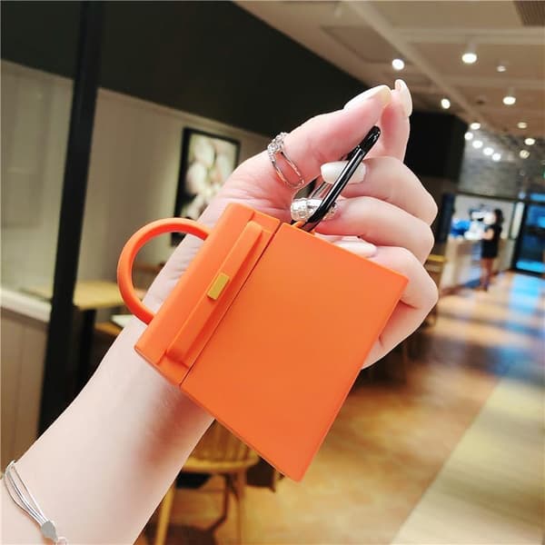 AirPods 4 etuiholder Mini blød silikonepose med klips til kvinder[C]