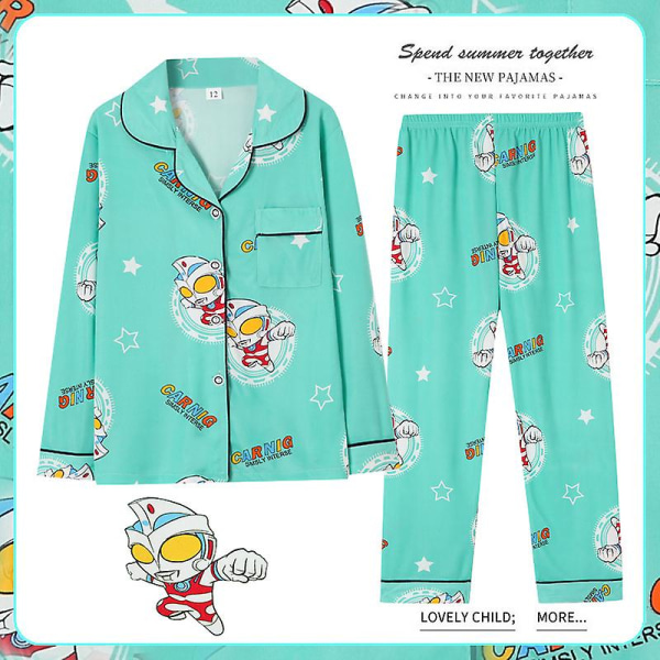 Barnpyjamas Sanrioed Söt Cinnamoroll Kuromi Cotton Pyjamas Långärmad Tecknad Barn Sovkläder Pojkar Flickor Hemkläder 12(115-125cm) QIANNLV AUTEMAN