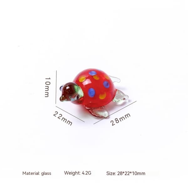 Mini Havskilpadder Håndblåste Kunstglassfigurer, Sett med 4