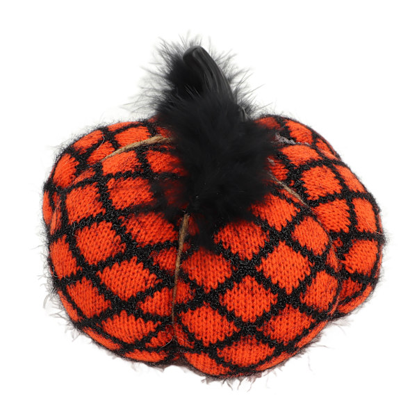 Stoffdekorativ Håndlaget Pumpekin, Myk Polyester Ull Pumpekin for Thanksgiving Halloween Fest Oransje[C]