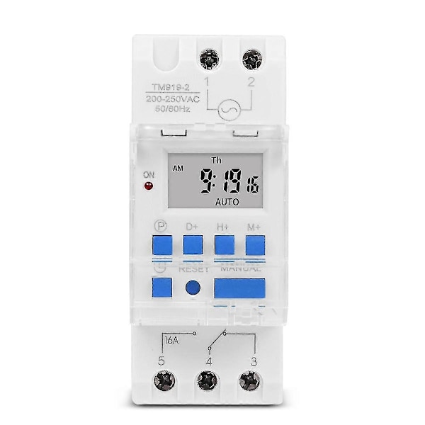 Sinotimer Tm919a-2 Programmerbar Digital Tidströmbrytare Relä Timerkontroll Ac 220v 16a Din-Skena Montering