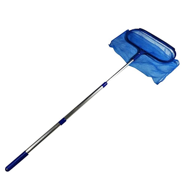 Swimmingpool Tilbehør Skimmer Net med Justerbar Teleskopstang Dyb Pose Net Vandoverflade Affaldsrensningsnet