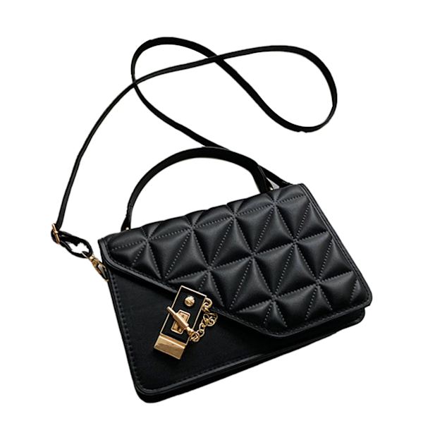 Damer vesker Rhombic korn Hardware spenne skulder messenger bag for arbeid shopping reise svart fri størrelse [C]