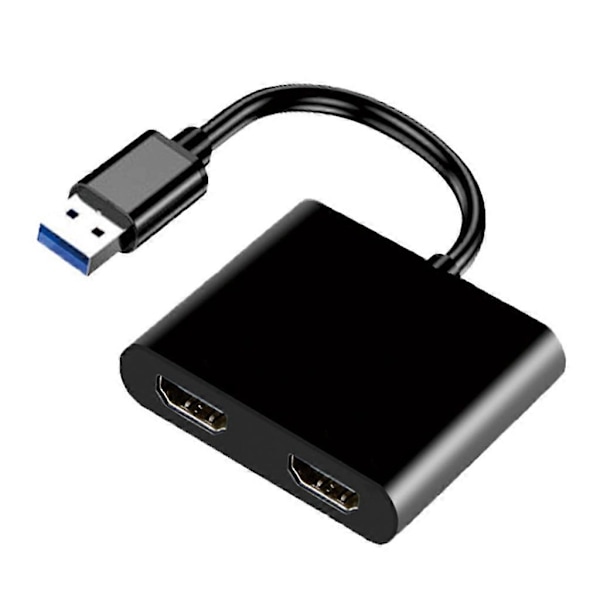 3-i-1 USB-dockningsstation, hub-adapter, USB 3.0 till dubbla HDMI-kompatibla omvandlare
