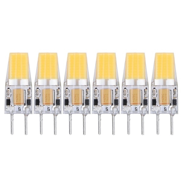 Silikon LED-lampa GY6.35 Glödlampa 5W AC DC12V COB Ljus Energisparlampa 6-pack