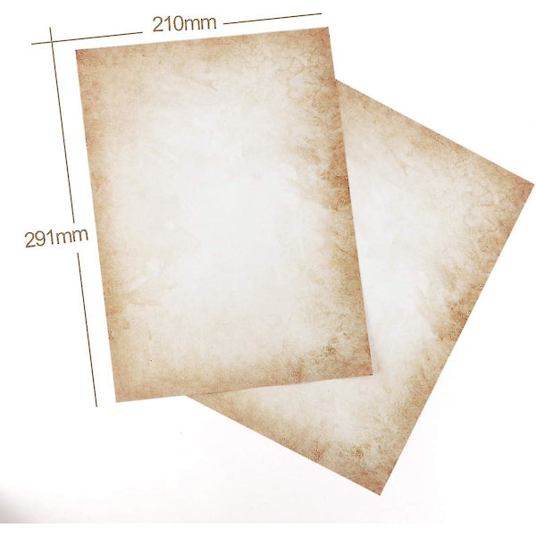 100 Ark Skrivepapir Med Mønster Gammelt Papir Din A4 120 G/m2 Absofine Offsettrykk[C]