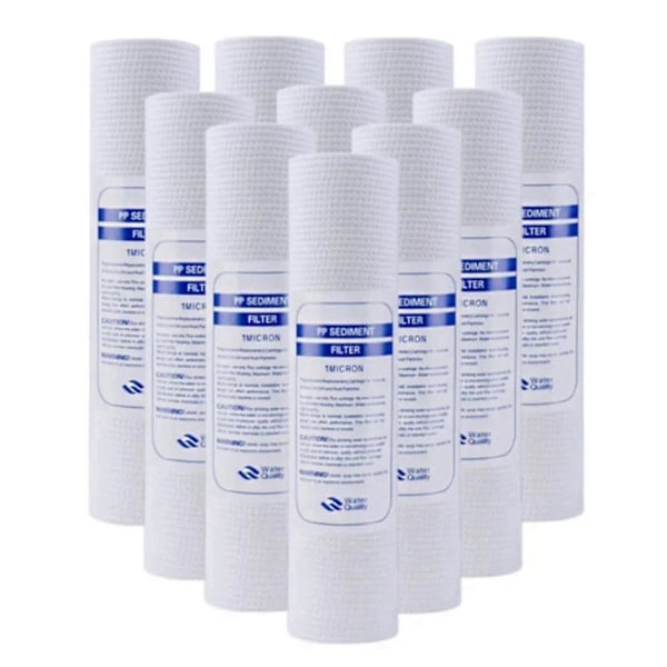 10 st Universal Vattenfilter PP Bomullsfilter Sedimentvattenfilter Polypropylenmaterial, 1 Mi