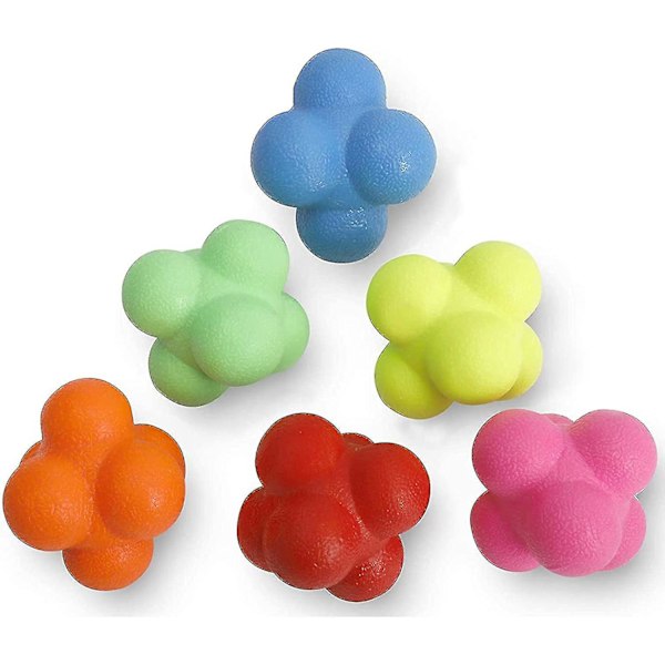 Agility och snabbhetsreflexträning - 6-pack Reaktionsboll Gummi Reaktions-Pinball