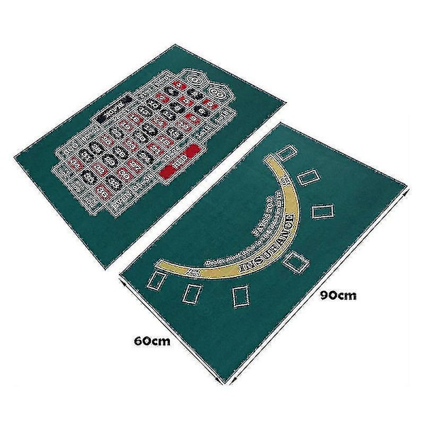 Bordcasino Filts Layout - Dobbeltsidet Pokerspilsmåtte Til Texas Holdem Og Blackjack Professionel Kvalitet Roulette[C]