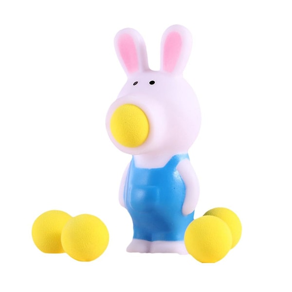 Creative Soft Rabbit Animal Pop Out Shoot Ball Anti-stress Squeeze Kids Toy Gift Kaesi