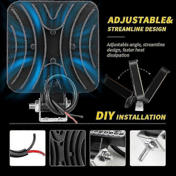 Offroad arbeidslys 48W LED flom-/spotlampe vanntett