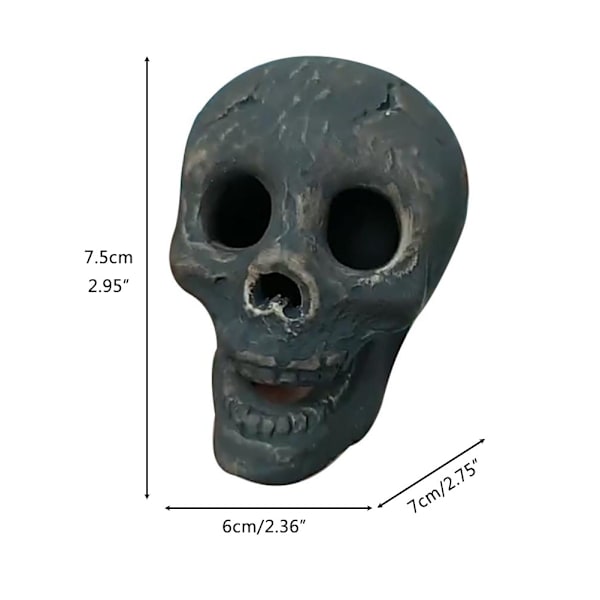 Simuleret Menneskelig Hovedknogle Keramik Brandsikker Ildsted Skelet Log til Bål Lejr Bål Pejs Halloween Dekoration[C]