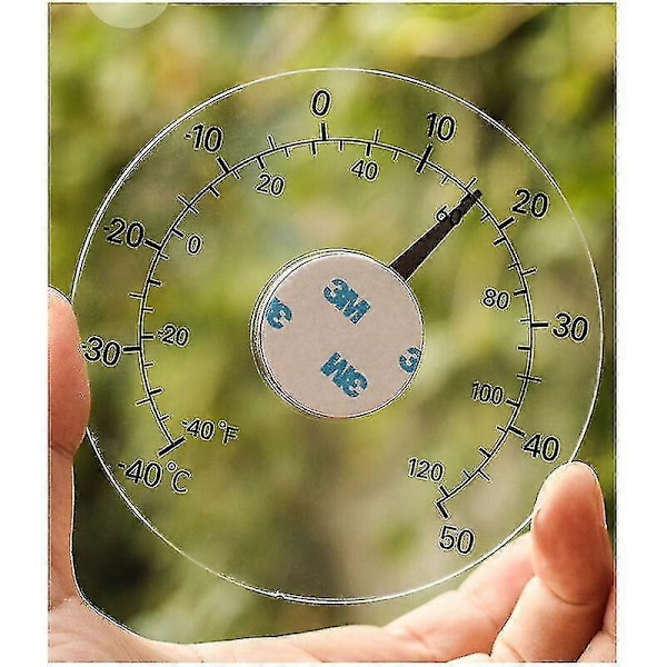 Utomhus Termometer, Vattentät Fönstertermometer Macaron Transparent Utomhus Trädgårdstermometer-