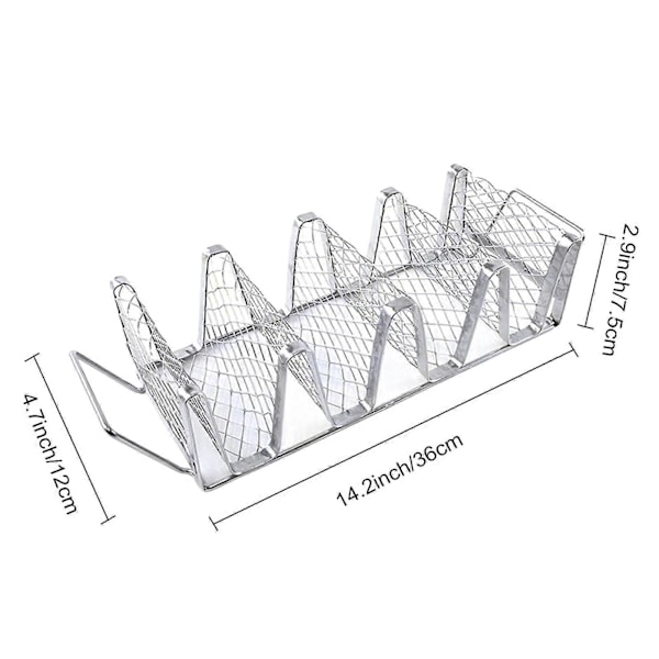 Tacoholdere i rustfritt stål Taco Shell Holder Stativ for steking i ovn Rustfritt Tacobrett Plater Holder 4 Tacos Stativ for sprø skall