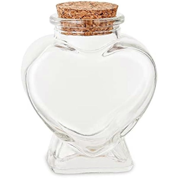 Mini Glas Hjerteformede Flasker med Korkpropper Dekorative Glasflasker med Korklåg Små Glasflasker Krukker til DIY Kunst Håndværksprojekter Dekoration