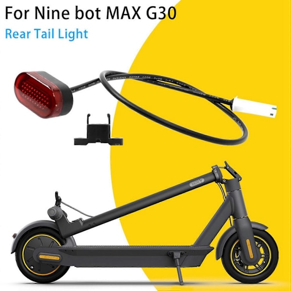 Bagskærm Baglygte til Ninebot Max G30 Elektrisk Scooter Bag LED Lys Advarselslampe (FCC)