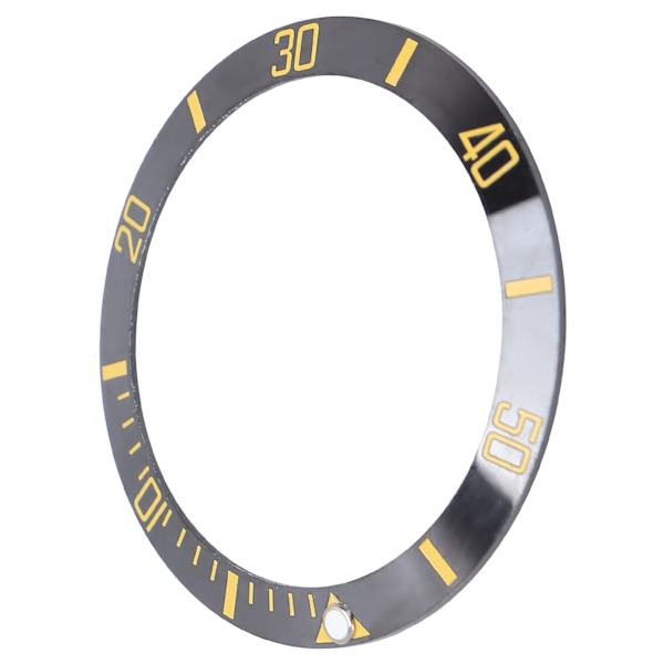 Keramisk klokkeinnsats for håndleddklokke, innsatsring for bezel, erstatningsdeler (svart + gull) [C]