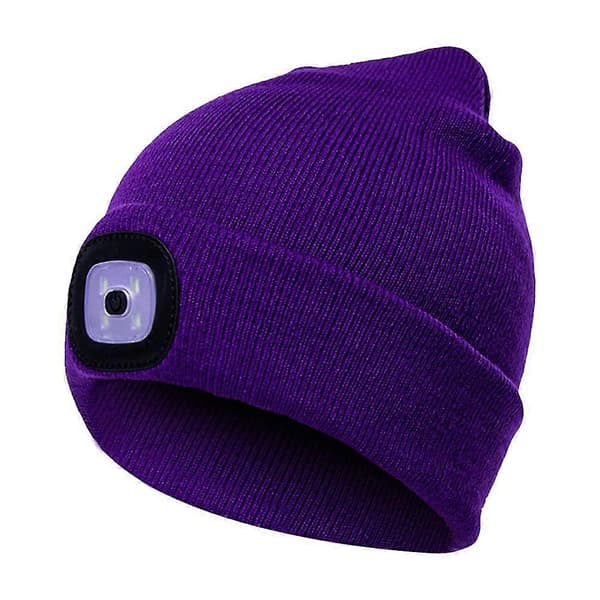 Sinknap Unisex Utomhus Cykling Vandring LED-Ljus Stickad Mössa Vinter Elastisk Mössa