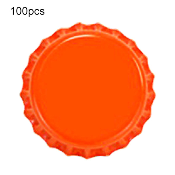 100 st Flaskkorkar Robust Konstruktion Anti-deformering Tennplåt Mini Öl Drycker Korkar För Hem[C] Tangerine