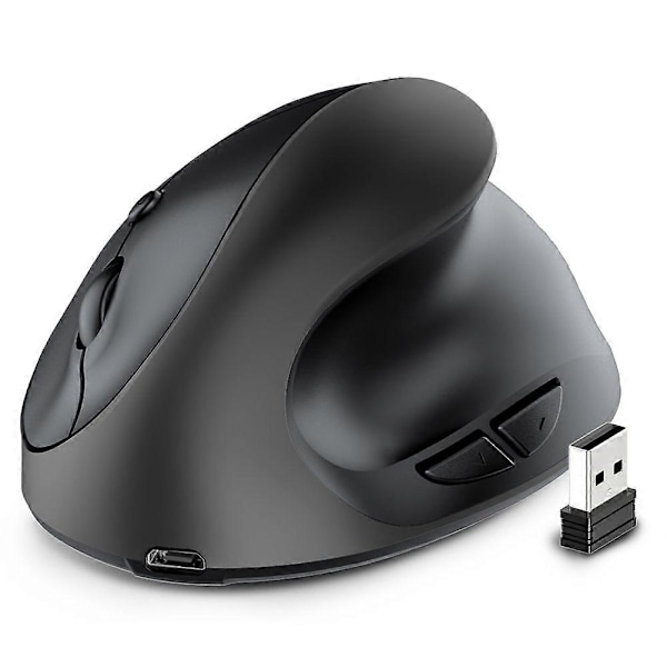 Ergonomisk Vertikal Mus Uppladdningsbar Trådlös USB 2.4G för Dator Laptop Gaming Mus (C)