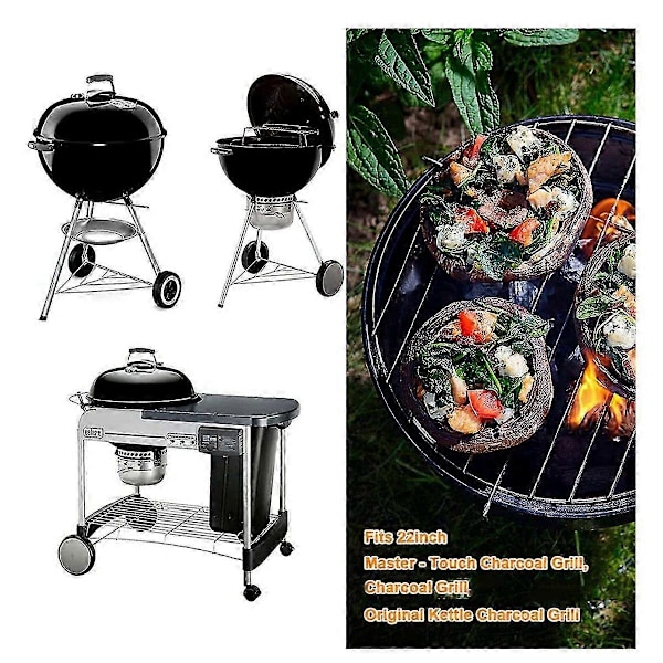 22-1/2-tommer One-Touch rengøringssystem kit kompatibelt med Weber grilldele (C)