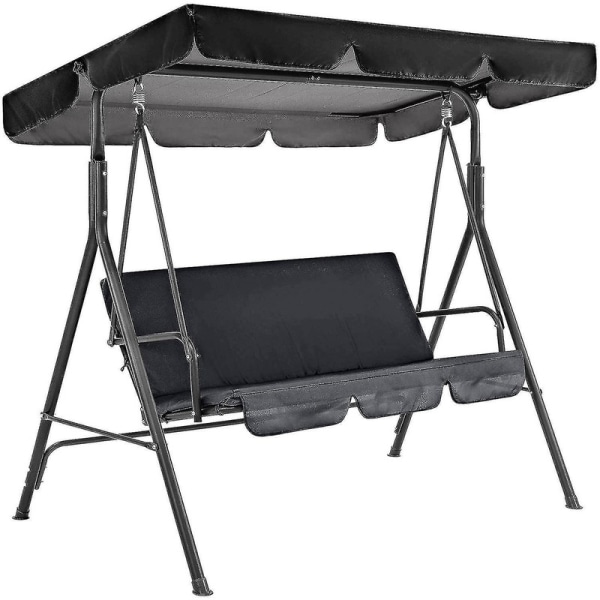 Nytt 210d ersättningstak för trädgårdsgungsäte Vattentät gunghölje för byte av gungsäte Solskydd gungträdgård Anti-uv gray canopy 190x132x15cm