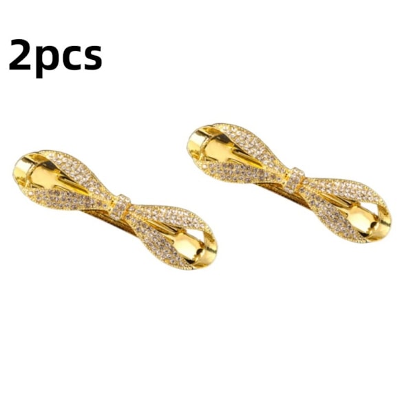 2 st Rhinestone Hårklämma Hårnål Klämmor GULD