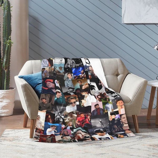 .Niall Singer Horan Filtäcke Flanelltäcken Sängtäcke för Alla Säsonger Heminredning Rum Dekoration 50\"x40\"-Svart-40\"x30\"
