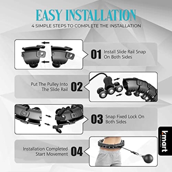 Sommarrea CDQ MKK Smart Viktad Hula Hoop - Justerbar Fitness Hula Hoop för (C)