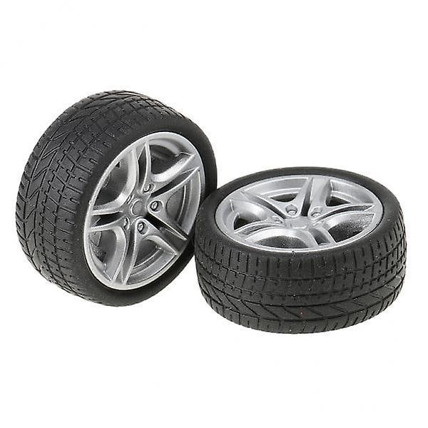 2x2st Gummihjul Däck Bil Lastbilsmodell Leksakshjul för Lastbils-/Bussbyggande (C)