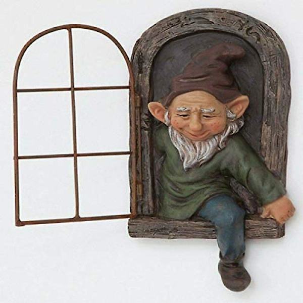 Fantasifulle hagepynt og dekorasjon - dverg, mini dverg, tre skulptur [C]