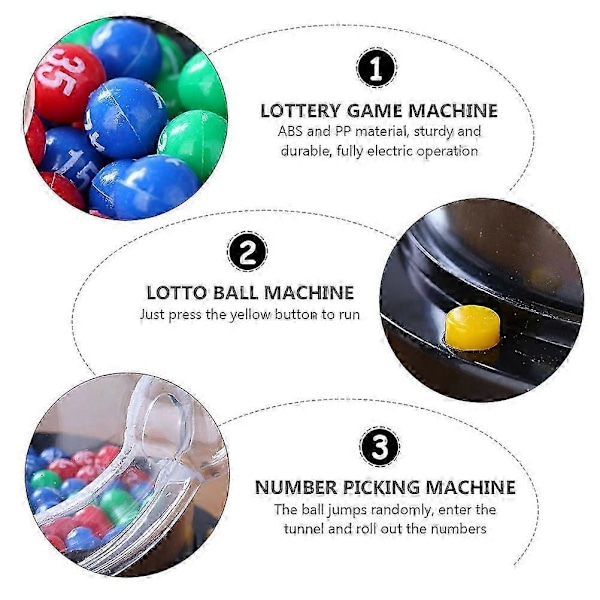 1 Sæt Elektrisk Lotterimaskine Fest Mini Lotto Spil Maskine Jackpot Maskine (FCC)