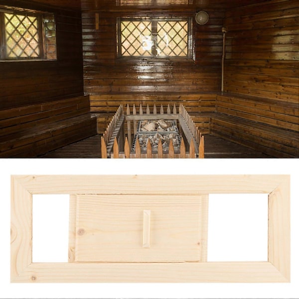 Rektangulärt Sauna Luftventil Trä Justerbar Sauna Rum Utrustning Ventilationspanel Jalusier Galler Tillbehör för Ångbastu