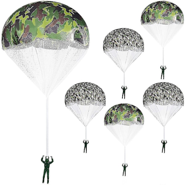 12 stycken arméparachute-leksaker Actionfigurer Leksak Handkastande Armémän Leksaksfigurer Kastleksaker Inget batteri Flygande leksaker för tonåringar Pojkar Utomhusspel