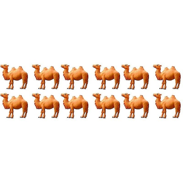 12 stk. Miniature Kamelmodeller Pvc Kamelfigur Animal Model Skrivebords Pynt Børns Legetøj A