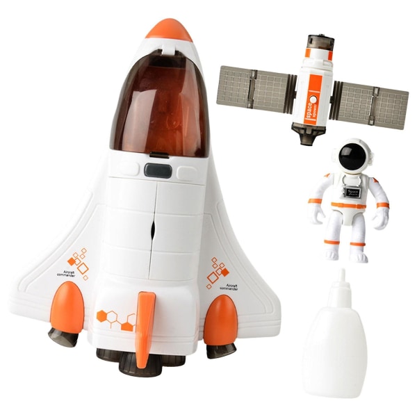 Rymdfärja Mission Raketleksaker Med Astronautfigurer Rymdleksaker Pojkar Flickor Shuttle Orange