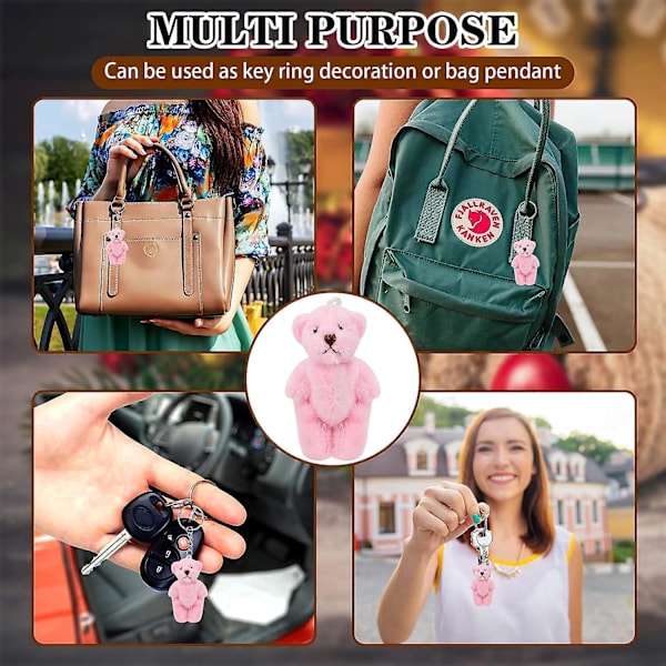Liten Fickbjörn | Mjuk och Bekväm Teddybjörn i Tennask | Mini Fickbjörn Plyschleksaker | Söt Rolig Fylld Djur Teddybjörn Docka Jul
