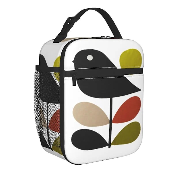 Orla Kiely Multi Stem Flowers Isolerte Lunsjposer Skole Skandinavisk Stil Vanntett Termisk Kjøler Bentoboks Kvinner Barn[C] QCBQ-19837 26x21x11cm