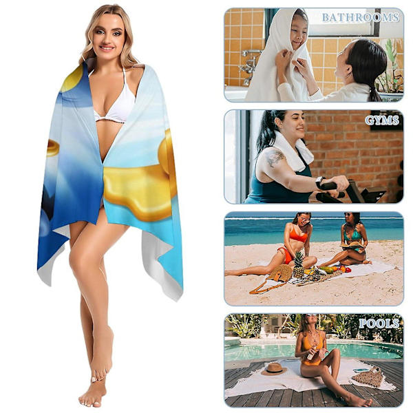 i22 Donald Duck Överstor Handduk i Dubbelsidig Fleece, Stor Poolhandduk, Sandsäker, Snabbtorkande, Kompakt, Mjuk, Absorberande cvv22