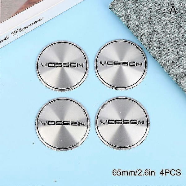 4 stk 65mm Vossen Hjuldeksel Klistremerke Emblem Badge Bil Felg Dekal Logo Klistremerker A