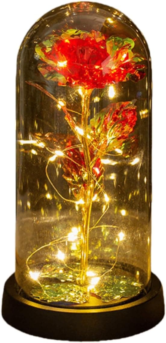 LED Galaxy Glass Rose for kvinner med glitrende mosaikkdesign og regnbueeffekt