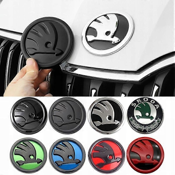 2 st Skoda Bil Emblem Badge 80mm 90mm (C)