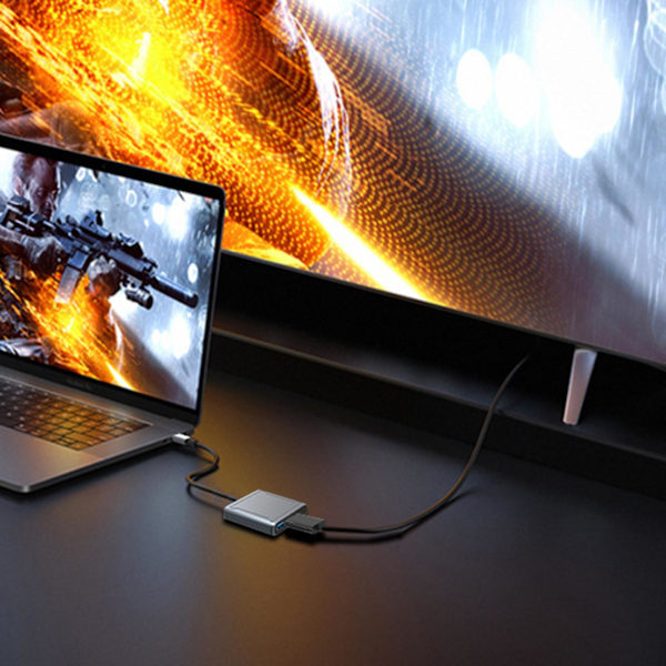 Dockningsstation Stabil Överföring Plug-and-Play Anti-Interferens Hög Hastighet Bred Kompatibel Videokonverterare Multiport USB 3.1 Universal Dockningshubb